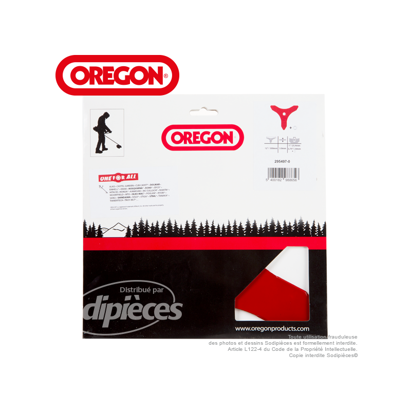 Lame 3 dents Ø 300 mm. Ep. 3 mm. Orégon