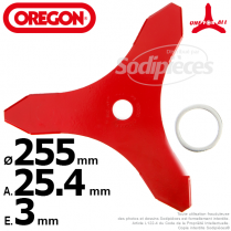 Lame 3 dents Ø 300 mm. Ep. 3 mm. Orégon