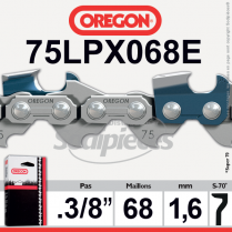 Chaîne tronçonneuse OREGON Super 70. 3/8". 1,6mm. 68 maillons