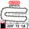 Chaîne tronçonneuse OREGON. 325". 1,6mm. 72 maillons