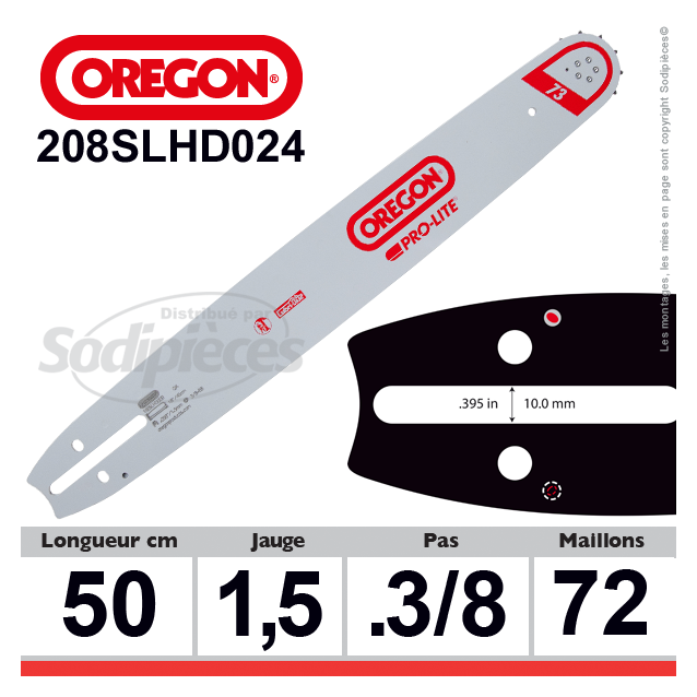 Guide tronçonneuse Oregon Pro-lite D024. 50 cm