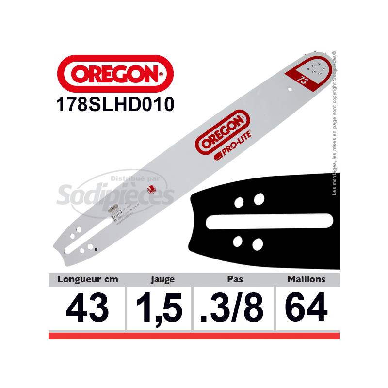 Guide 178SLHD010 OREGON Pro-Lite D010. 43 cm