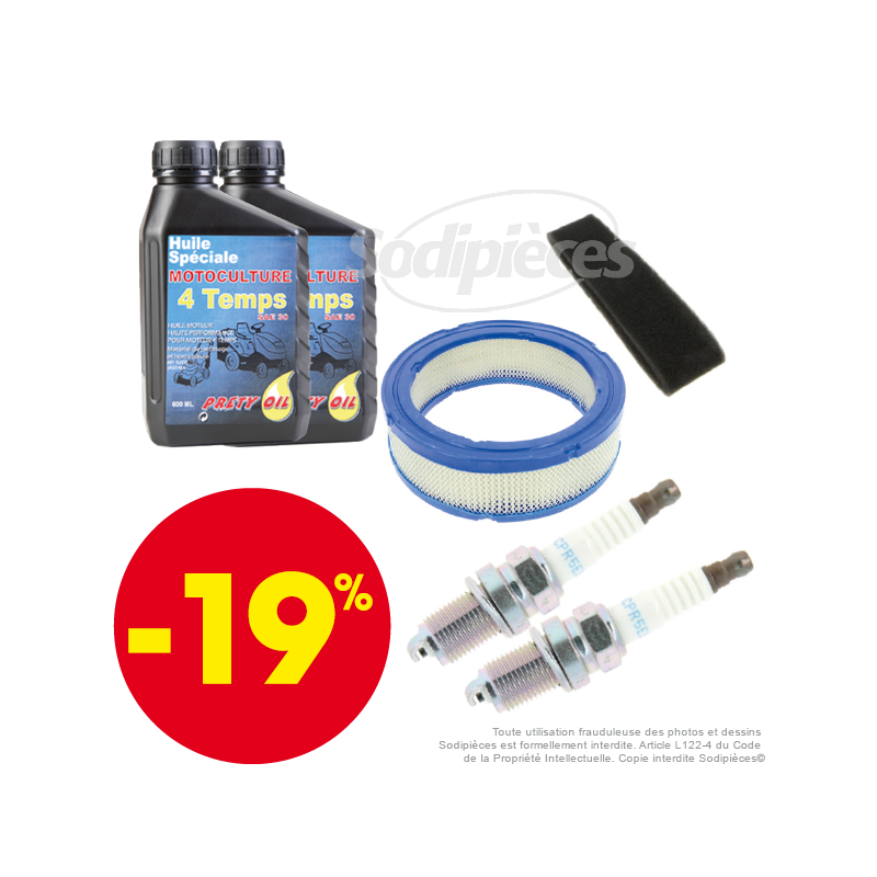 Kit d’entretien complet  pour moteurs B&S Vanguard Bi-cylindre de 14 à 22 cv depuis 1990