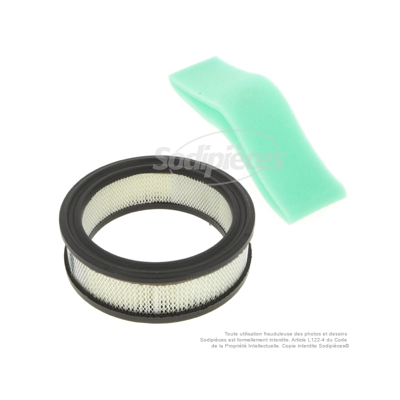 Pré-filtre à air + Filtre à air pour Tecumseh 32006-32008. Kohler 235116