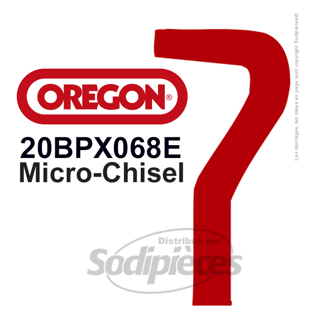 Chaîne 20BPX068E OREGON .325". 1,3 mm. 68 maillons