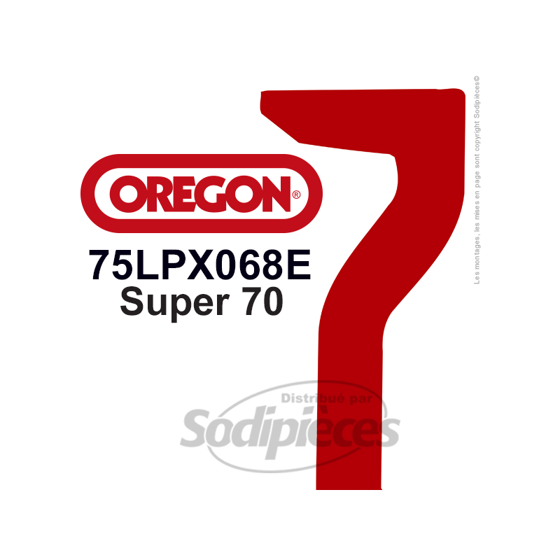 Chaîne 75LPX068E OREGON Super 70. 3/8". 1,6mm. 68 maillons