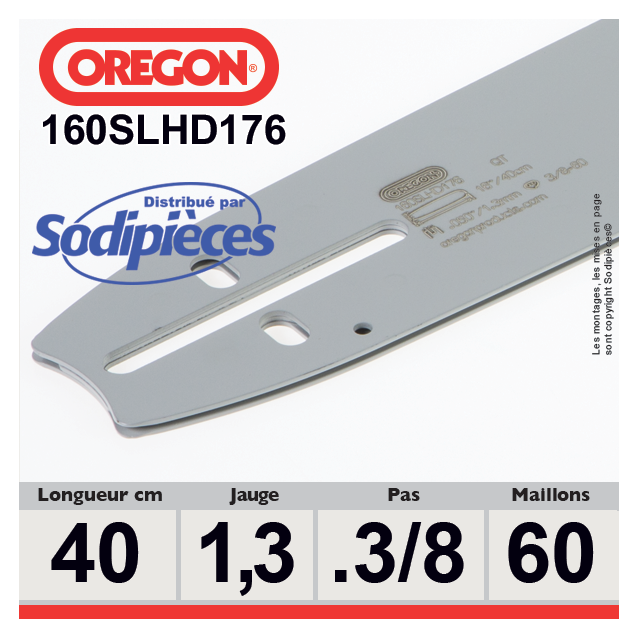 Guide 160SLHD176 OREGON Pro-Lite D176. 40 cm