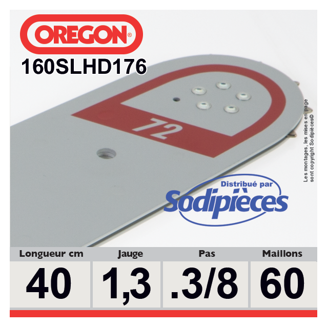 Guide 160SLHD176 OREGON Pro-Lite D176. 40 cm