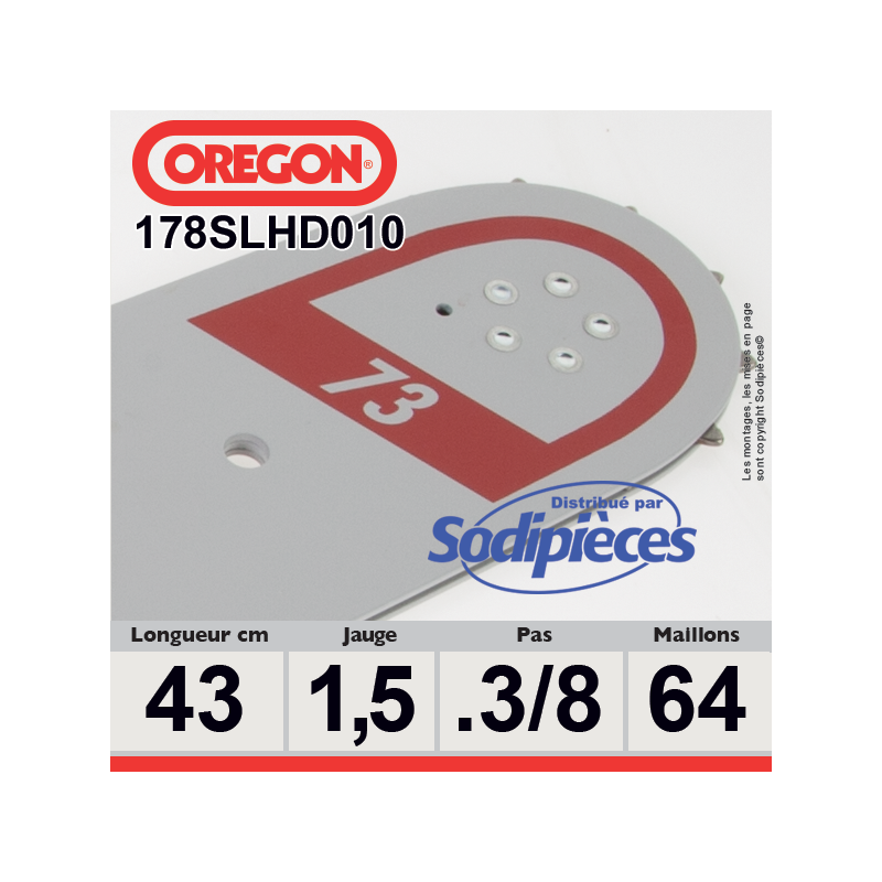 Guide 178SLHD010 OREGON Pro-Lite D010. 43 cm