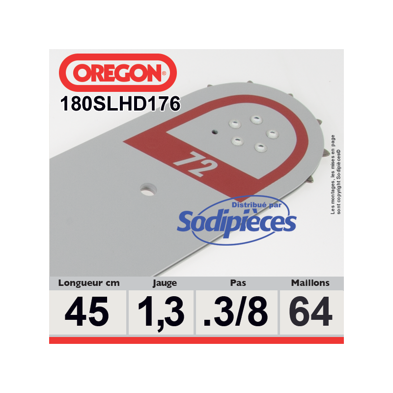 Guide 180SLHD176 OREGON Pro-lite D176. 45 cm