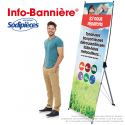 Info-Bannière®  Ici nous réparons... bâche couleur 2 x 0,8 m