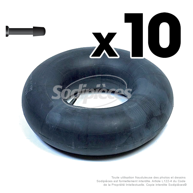 10 chambres à air 15 x 600 x 6 valve droite