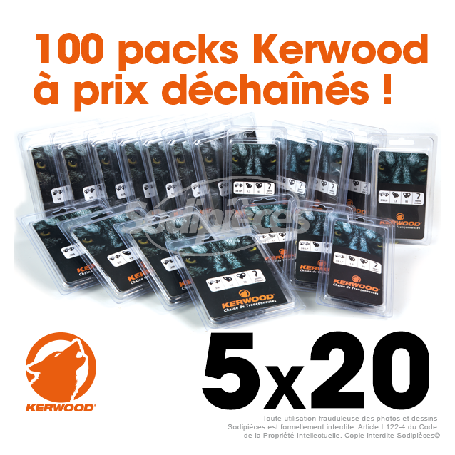5 x 20 chaînes tronçonneuse KERWOOD