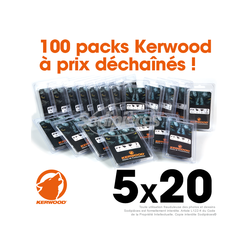 5 x 20 chaînes tronçonneuse KERWOOD