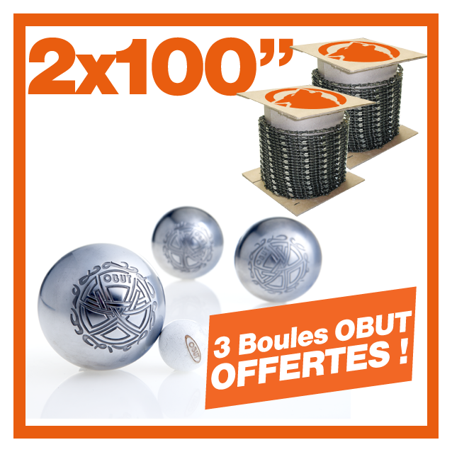 2 Chaînes KERWOOD 100". 3 boules Obut ! 