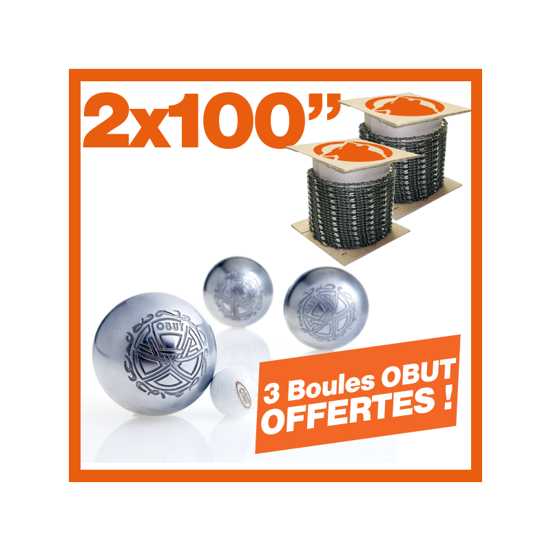 2 Chaînes KERWOOD 100". 3 boules Obut ! 