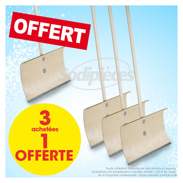 3+1 poussoirs à neige contreplaqué avec arête en acier