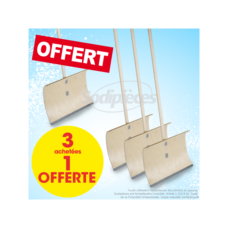 3+1 poussoirs à neige contreplaqué avec arête en acier