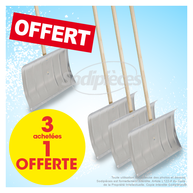 3+1 poussoirs à neige aluminium