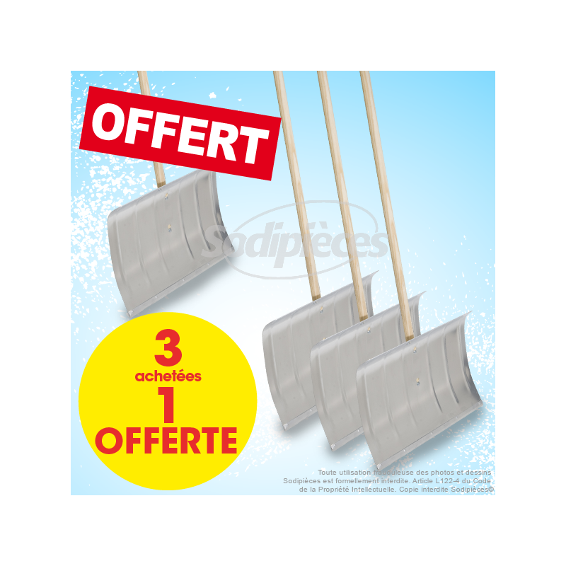 3+1 poussoirs à neige aluminium