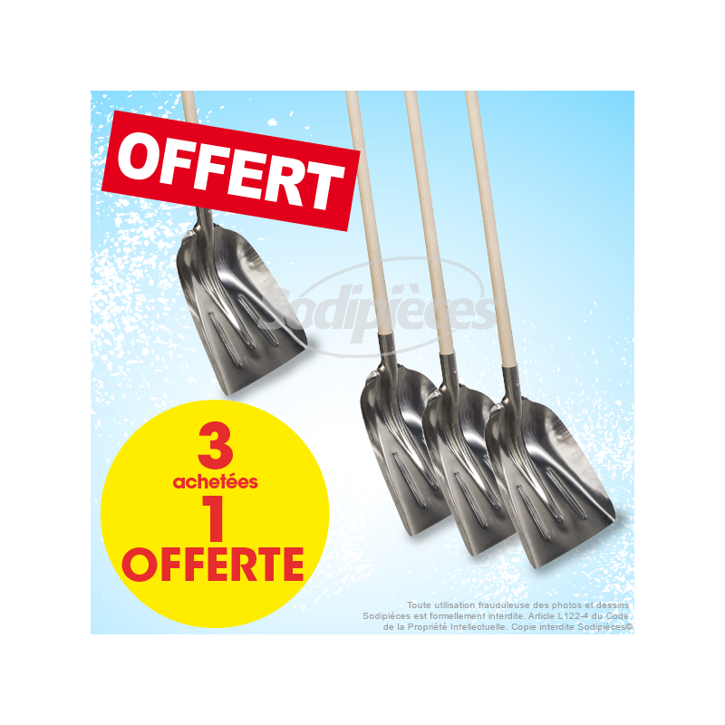 3+1 pelles à neige avec nervures