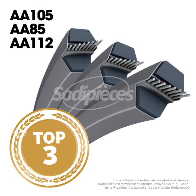 Lot de 3 courroies AA les plus vendues !