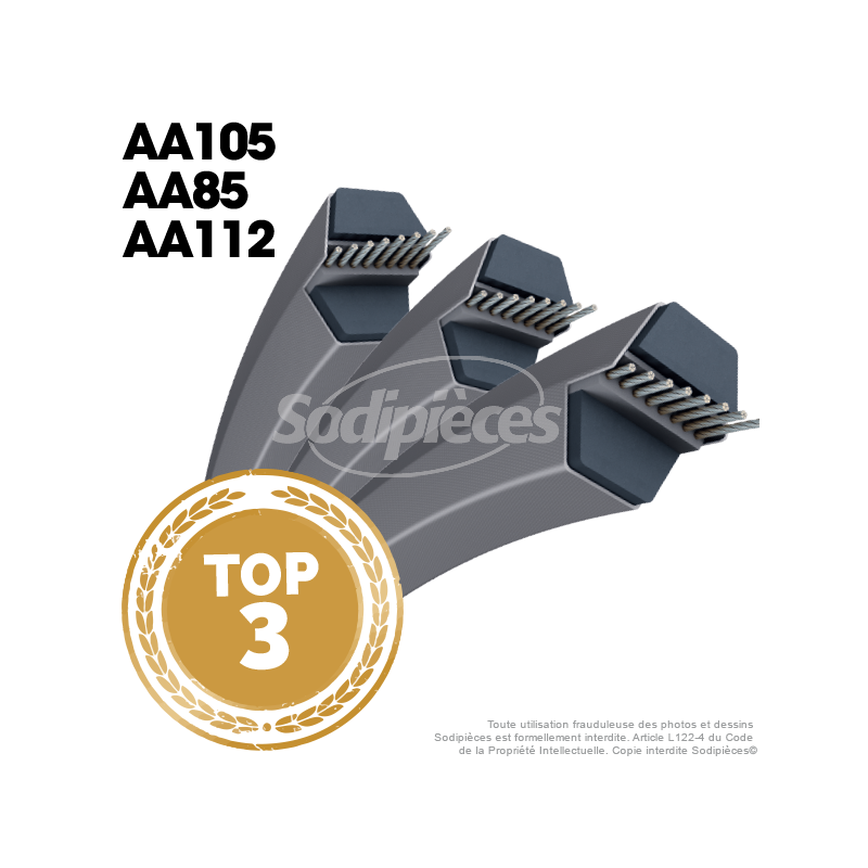 Lot de 3 courroies AA les plus vendues !