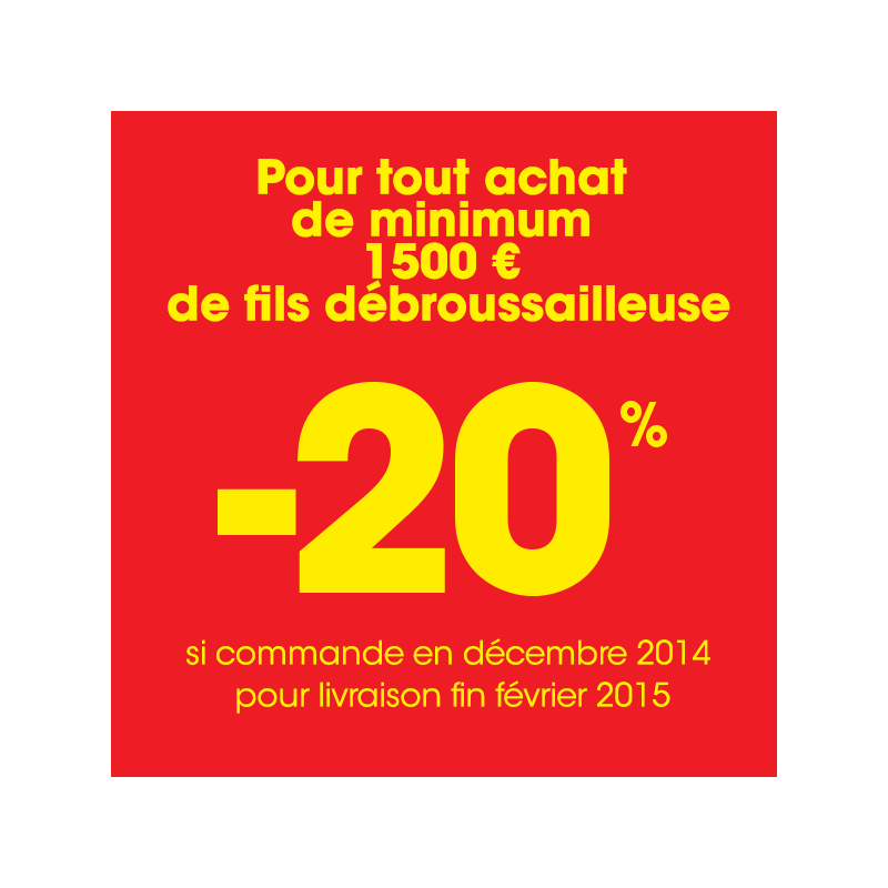  -20 % ! Spécial offre fils débroussailleuse ! 