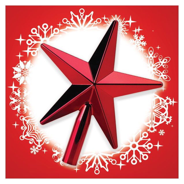 200 à 300€ : 1 flèche de sapin étoile rouge de Noël offerte !