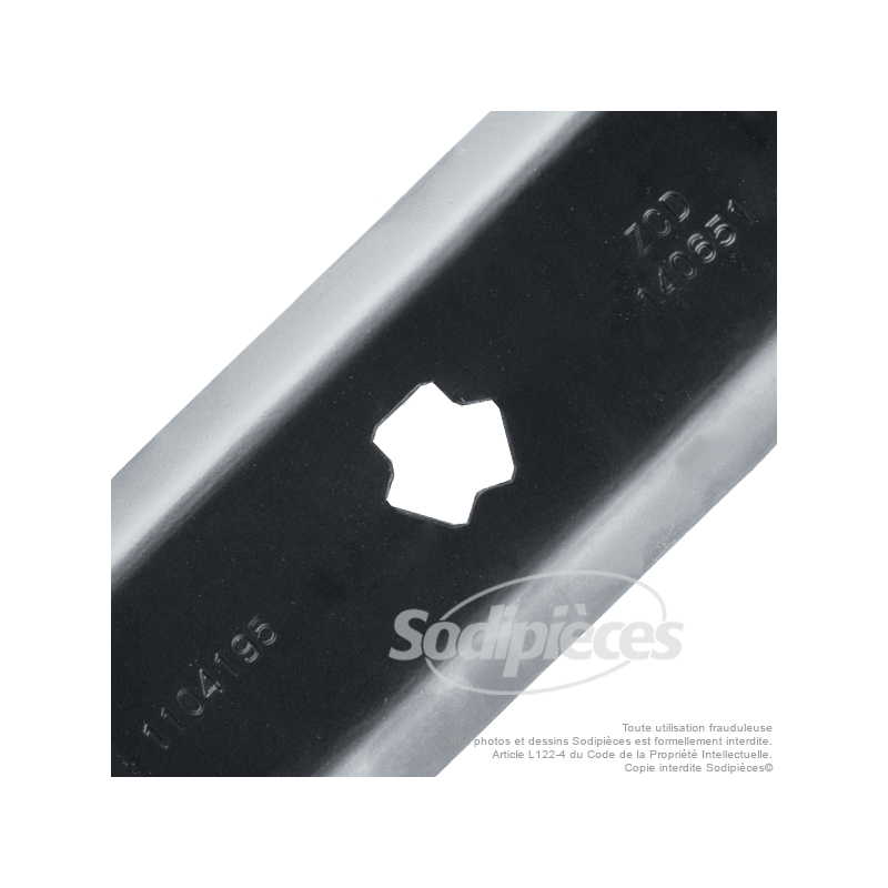 Lame tondeuse 54 cm. Al. étoilé 6 pointes. Pour MTD