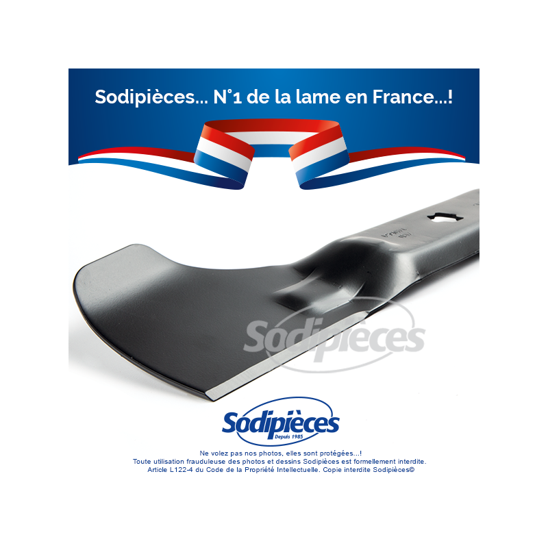 Lame tondeuse 54 cm. Al. étoilé 6 pointes. Pour MTD