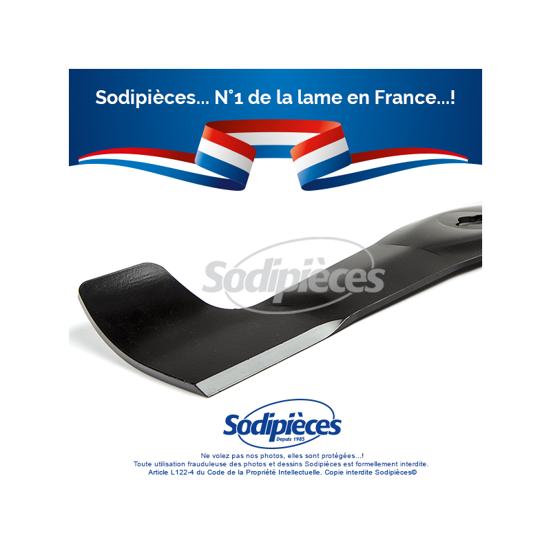 lame tondeuse 55.4 cm. Al. 20x35 mm. Pour John Deere