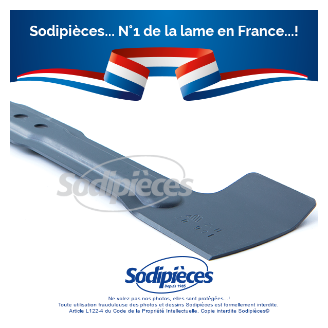 Lame tondeuse 43 cm. Al. 10 mm. Pour Bosch Lame tondeuse 43 cm. Al. 10 mm. Pour Bosch