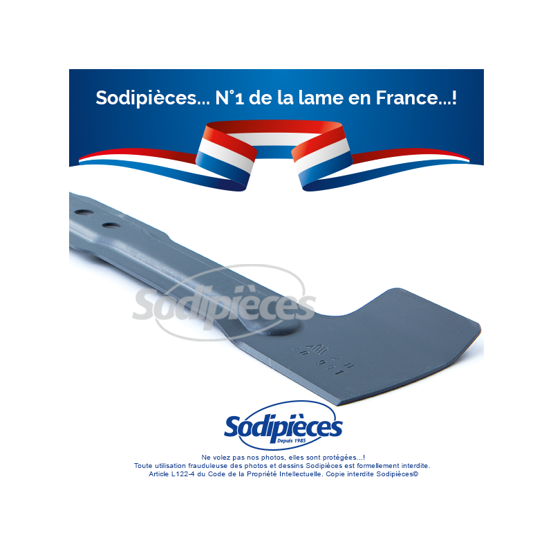 Lame tondeuse 43 cm. Al. 10 mm. Pour Bosch