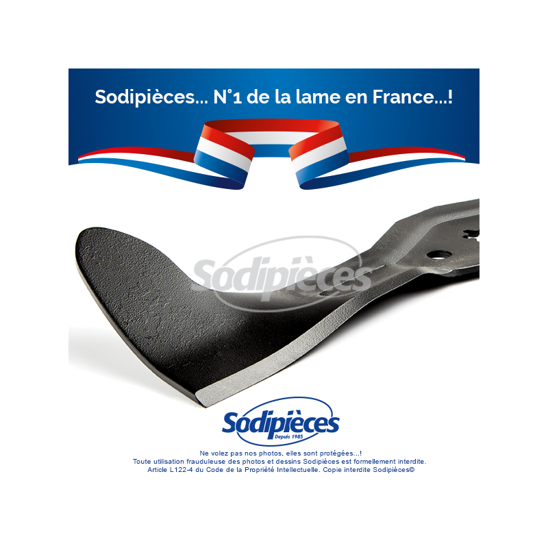 Lame tondeuse 46.5 cm. Al étoilé 6 pointes. Pour AYP/Roper