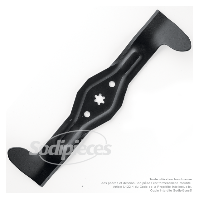 Lame tondeuse 46.5 cm. Al étoilé 6 pointes. Pour AYP/Roper