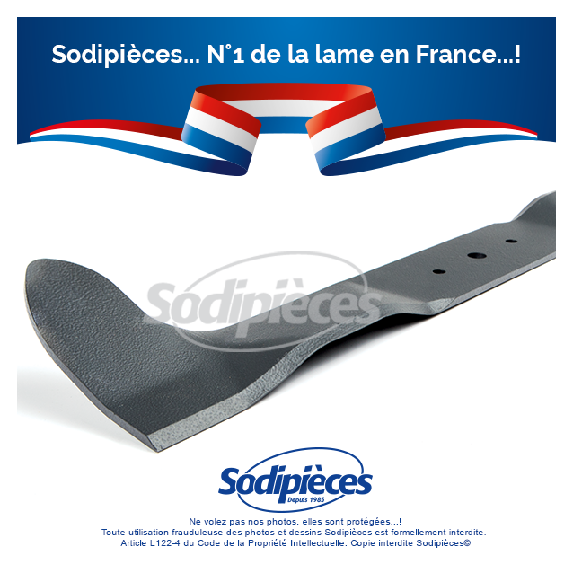 Lame tondeuse 52 cm.Al. 10.2 mm. Pour Axxom