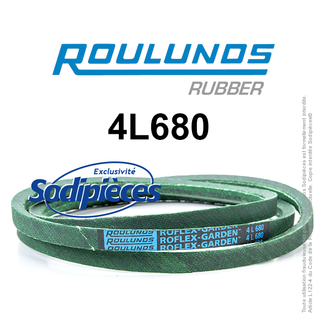 Courroie tondeuse 4L680 Roulunds Continental 12,7 x 9 x 1727 mm Courroie tondeuse 4L680 Roulunds Continental 12,7 x 9 x 1727 mm