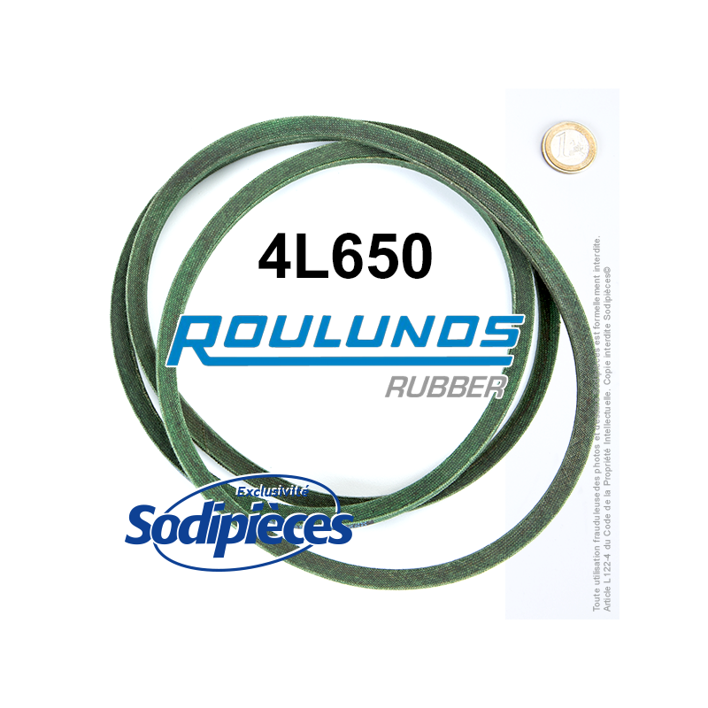 Courroie tondeuse 4L650 Roulunds Continental  12,7  x 9 x 1651 mm
