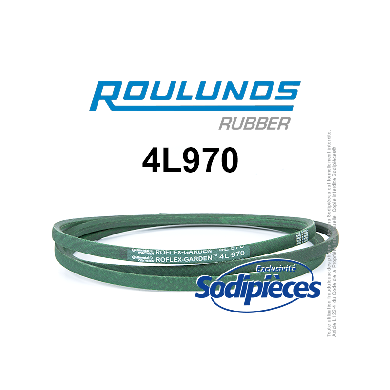 Courroie tondeuse 4L970 Roulunds Continental  12,7  x 9 x 2464 mm