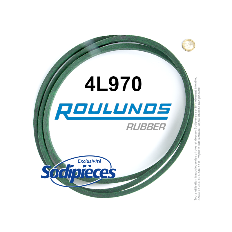Courroie tondeuse 4L970 Roulunds Continental  12,7  x 9 x 2464 mm