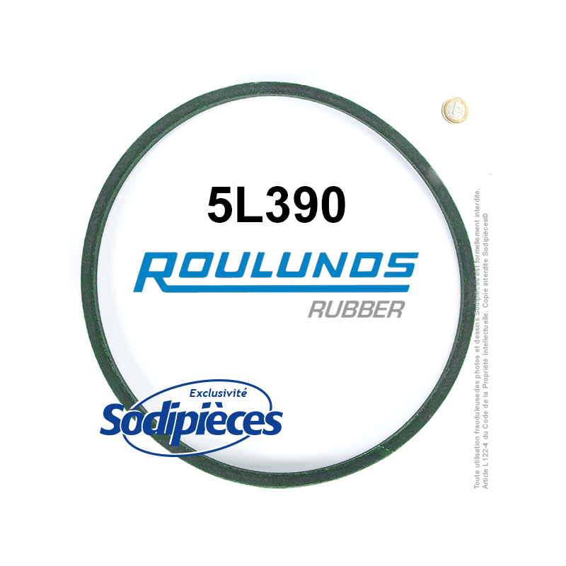 Courroie tondeuse 5L390 Roulunds Continental  15,8  x 9,5 x 991 mm