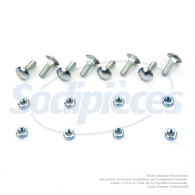 Boulon à tête bombée et collet carré M5 pour Etesia 26157