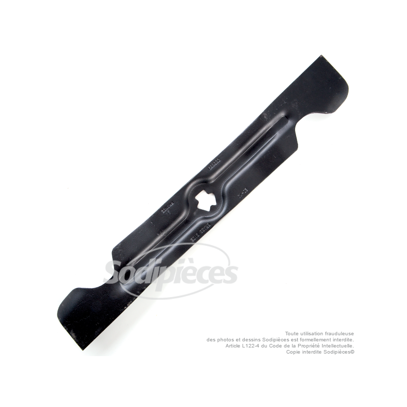 Lame tondeuse 45,4 cm. Al. étoilé 6 pointes. Pour MTD