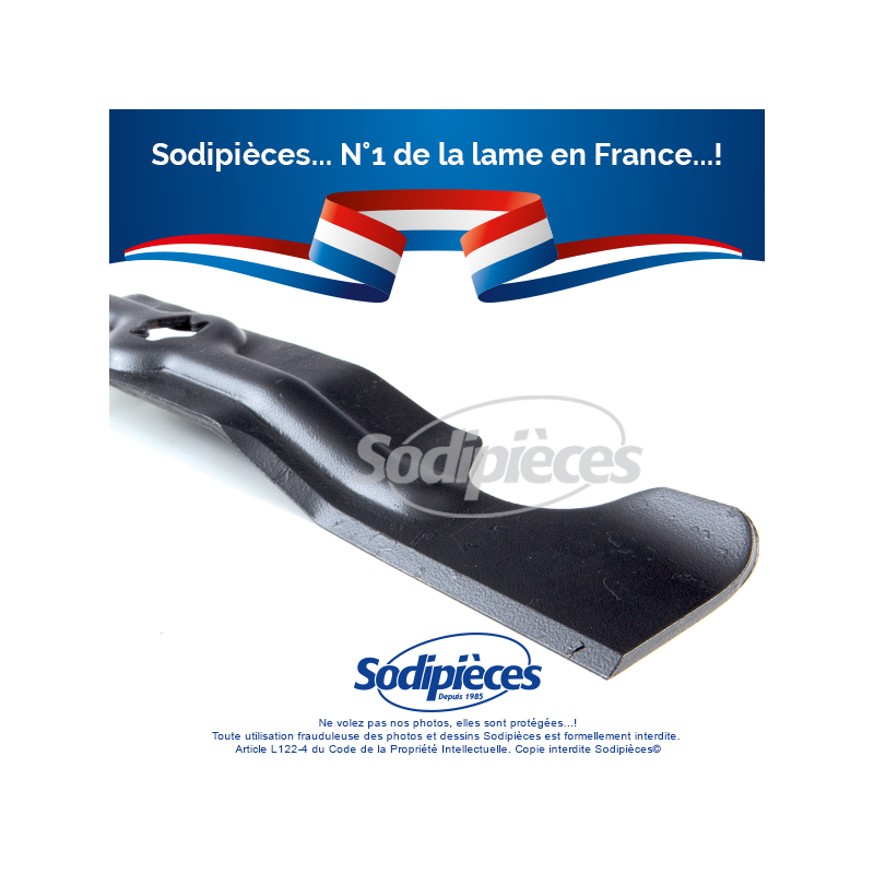 Lame tondeuse 45,4 cm. Al. étoilé 6 pointes. Pour MTD