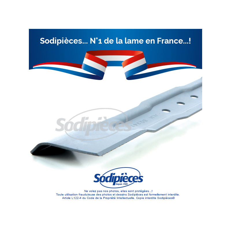 Lame tondeuse 34 cm. Al. 8 mm. Pour Bosch