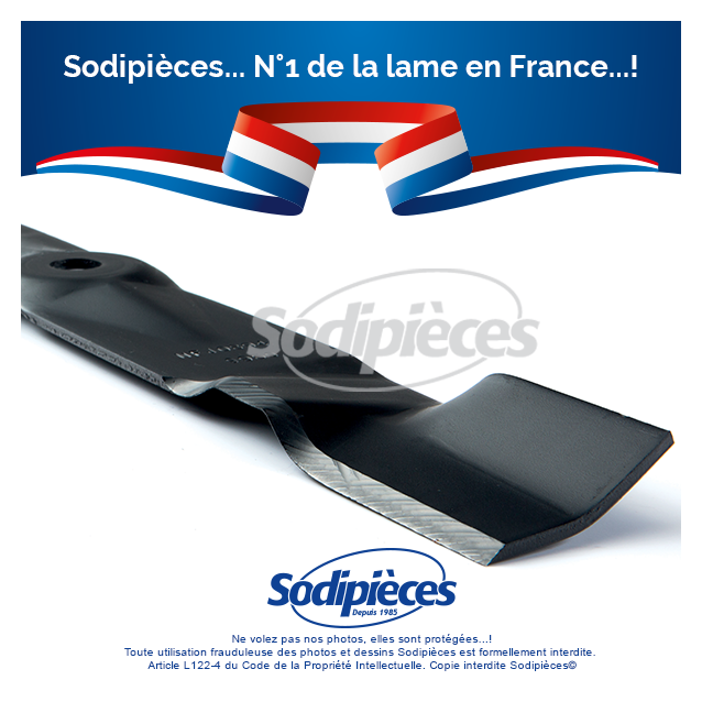 lame tondeuse 54,5 cm. Al. 17,5 mm. Pour John Deere