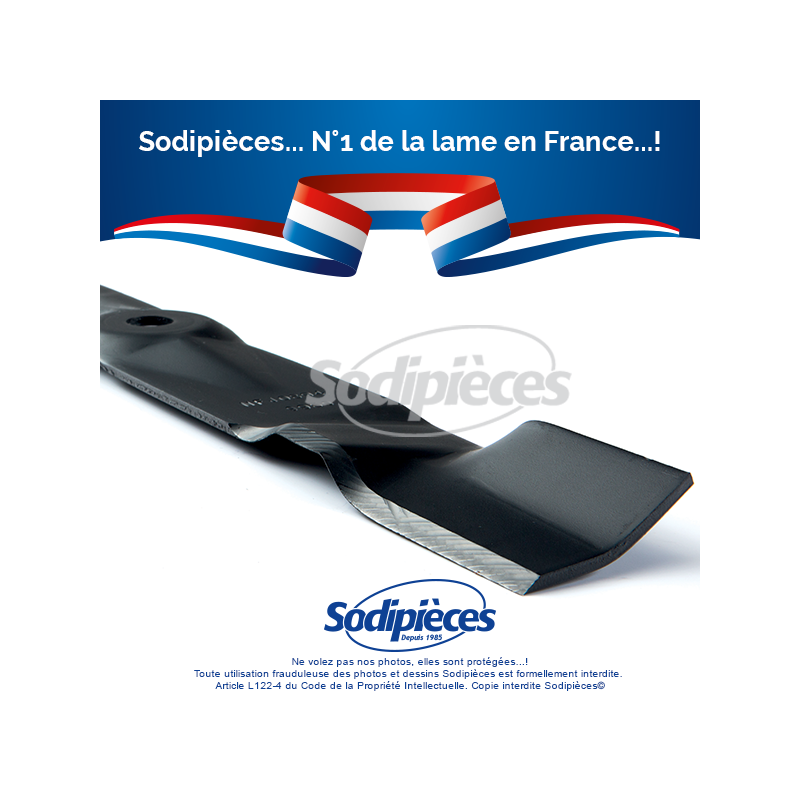 lame tondeuse 54,5 cm. Al. 17,5 mm. Pour John Deere