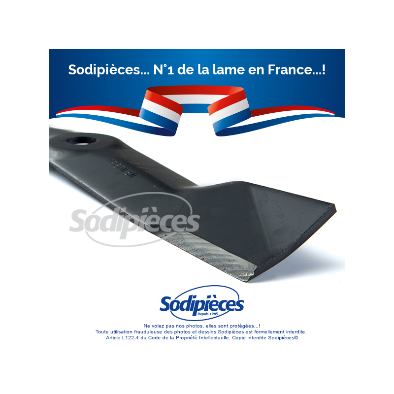 Lame tondeuse 43,2 cm. Al. 20,6 mm. Pour John Deere