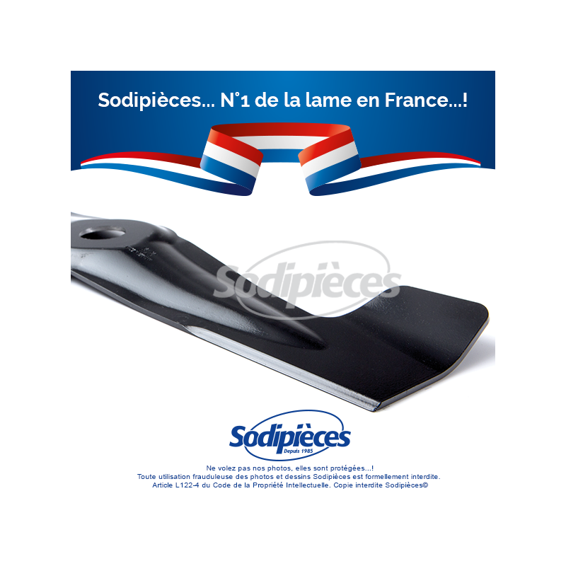 lame tondeuse 53,5 cm. Al. 32 mm. Pour John Deere